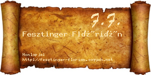 Fesztinger Flórián névjegykártya